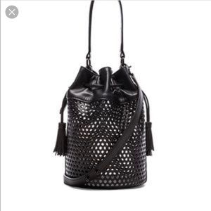 Loefller Randall perforated black bucket bag